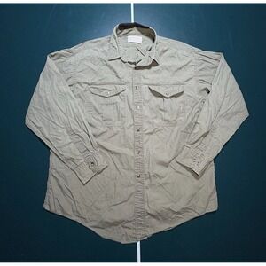 Vintage Filson Button Up Long Sleeve Shirt Large Men's XL Tan Safari Mare In USA